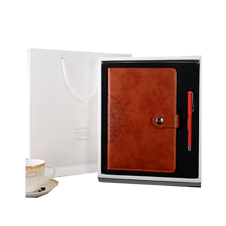 A5 Loose Leaf Notebook Gift Box Set, 6 Hole Refillable Leather Journal with 92 Sheets, Metal Buckle Closure, Business Planner