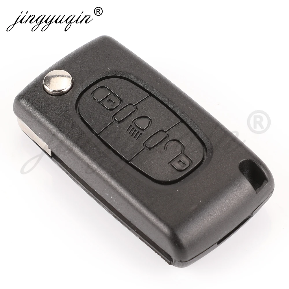 Jingyuqin For Citroen C2 C3 C4 C5 C6 C8 Hatch Coupe 3 Button Flip Remote Car Key Case Cover Shell Fob VA2/HCA Blade Symbol Light - view 2