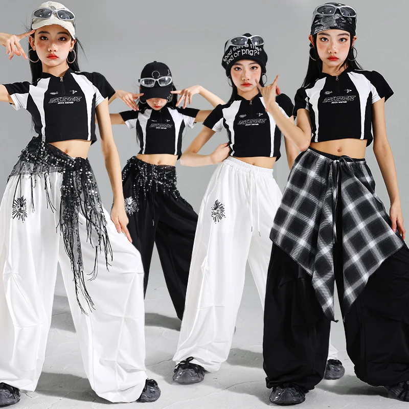 

Trendy Design Teenage Child Hiphop Dance Rapper Clothes Young Girl Hip Hop Costume Suit Stage Performance Outfit Kids Streetwear