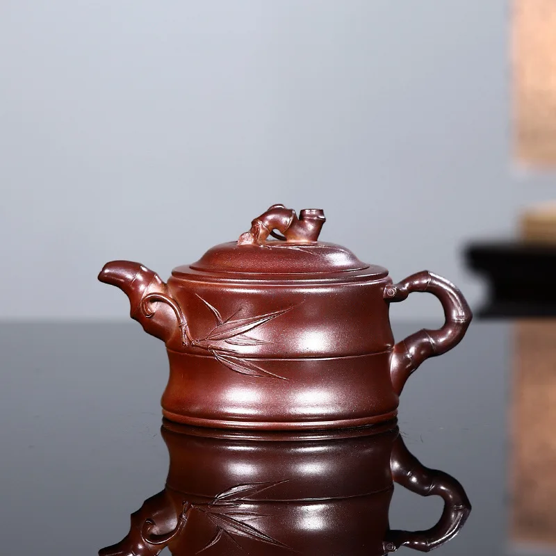 Wholesale Handmade Yixiang Bamboo Segment High-End Tea Set Crafted In Longyao Kiln With Firewood-Fired Jadeite Sand 340Cc