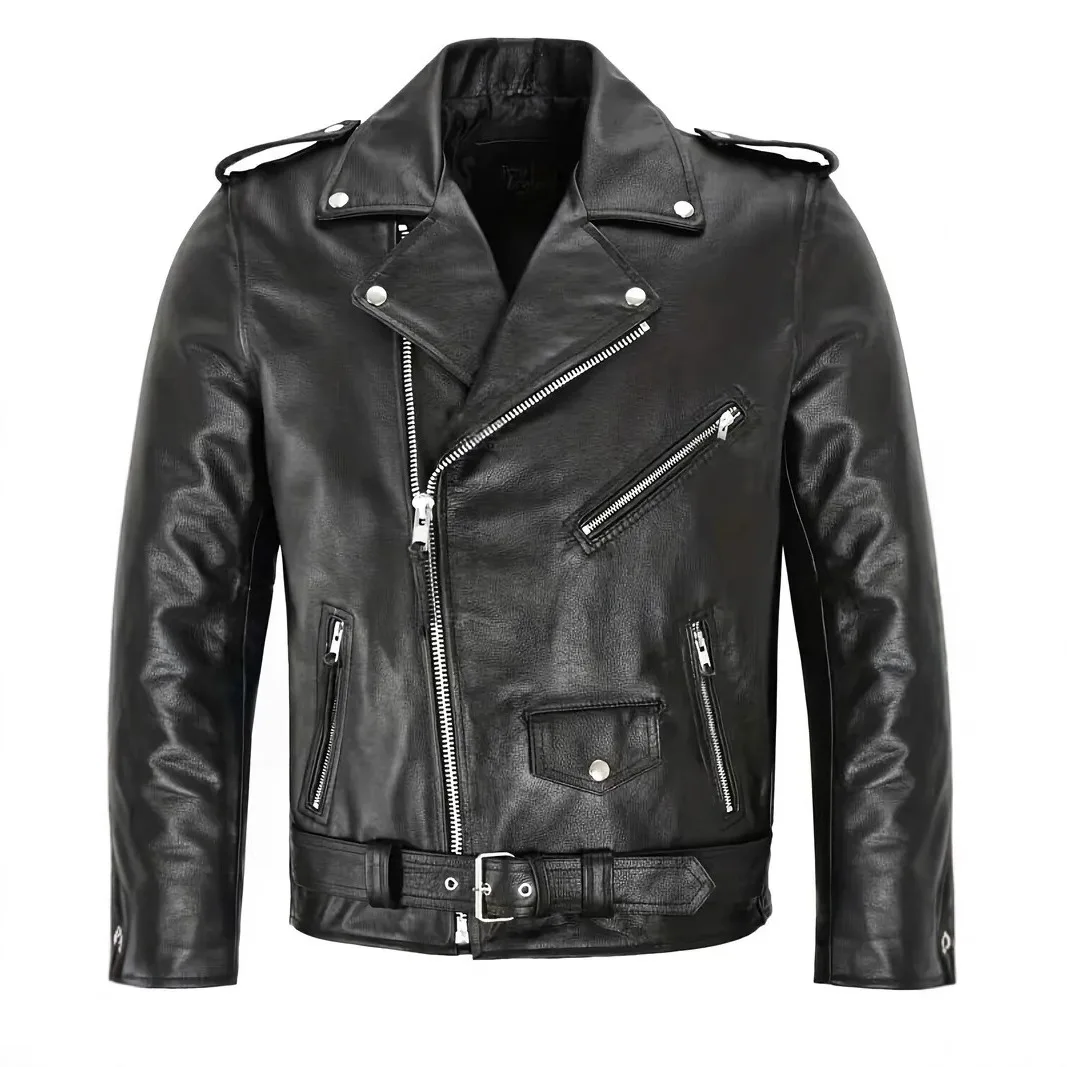 2025 Mens Fashion Leather Jacket Slim Fit Stand Collar PU Jacket Male Anti-wind Motorcycle Lapel Diagonal Zipper Punk Jackets