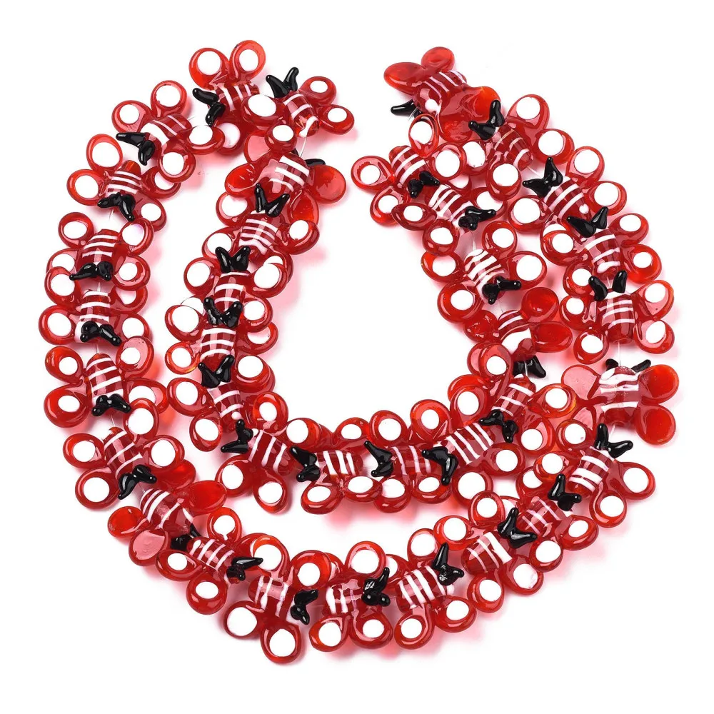 about 20pcs/strand Dragonfly Lampwork Beads Strand Autumn Theme Butterfly Beads for Jewelry Making DIY Bracelet Necklace Decor