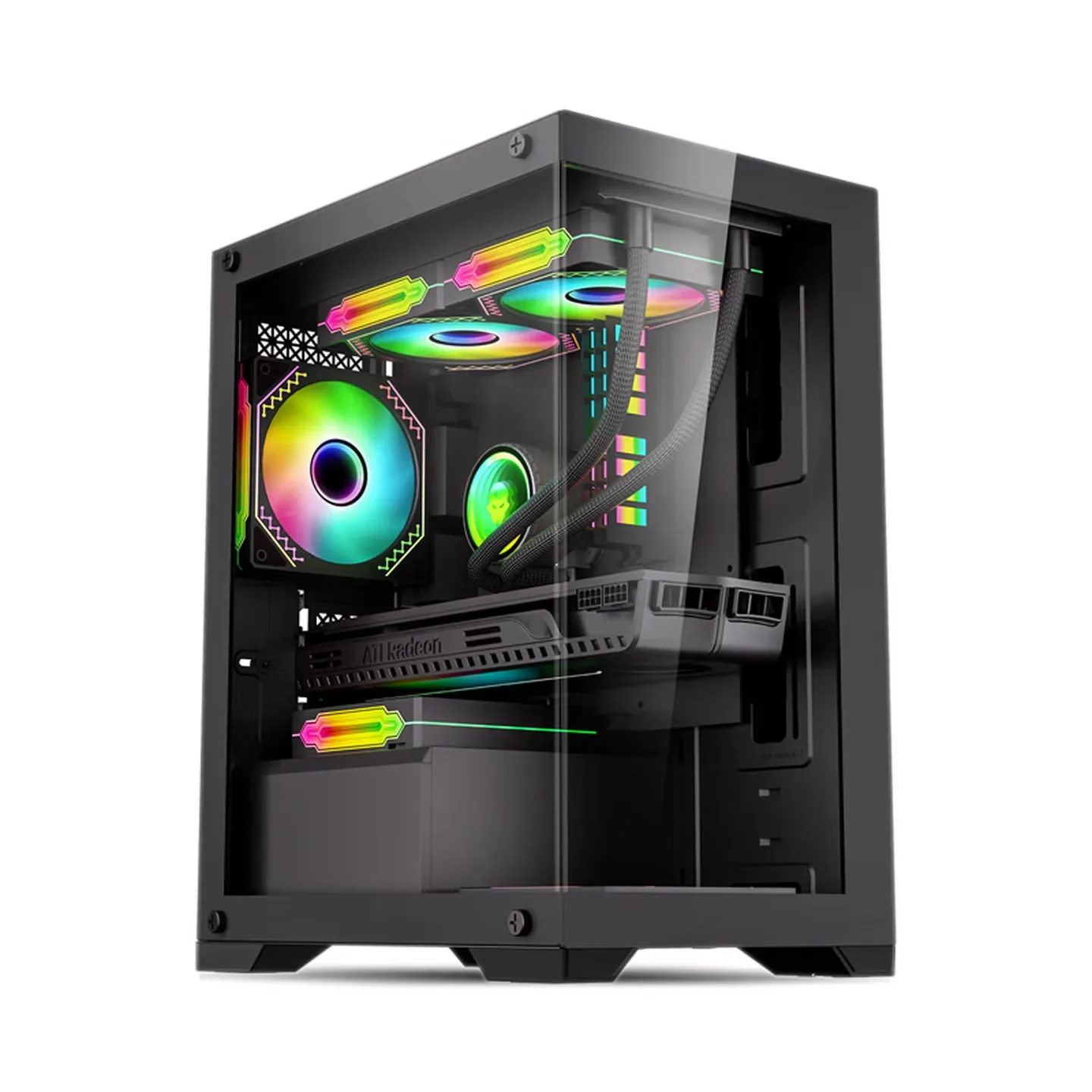 Panoramic glass side transparency supports MATX motherboard/240 water cooling ITX desktop chassis WJCOOLMAN chassis