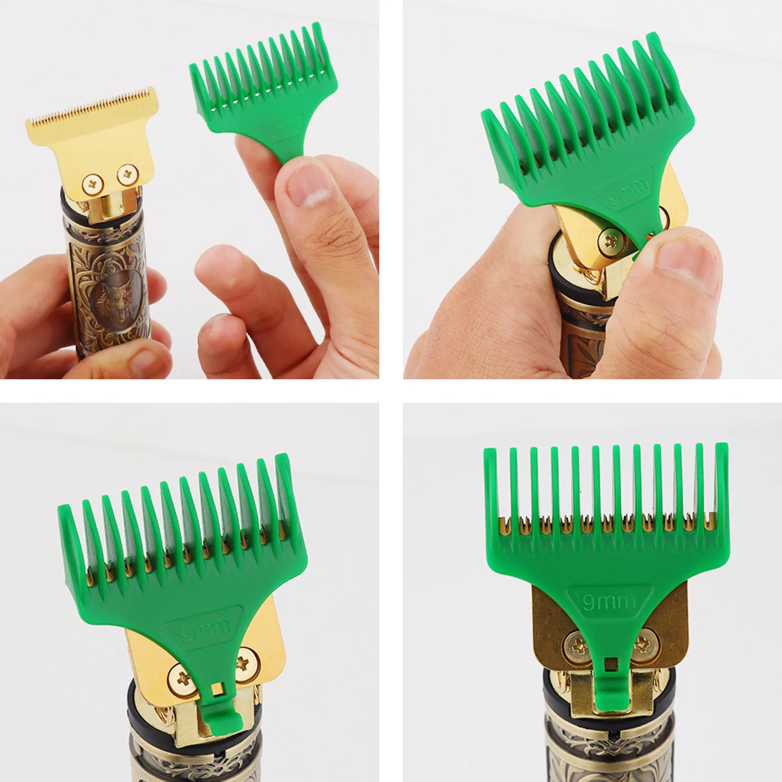 T9 Hair Clipper Guard Comb Set Plastic Haircut Styling Tool With Safety Positioning Design For Home Barber Travel Grooming
