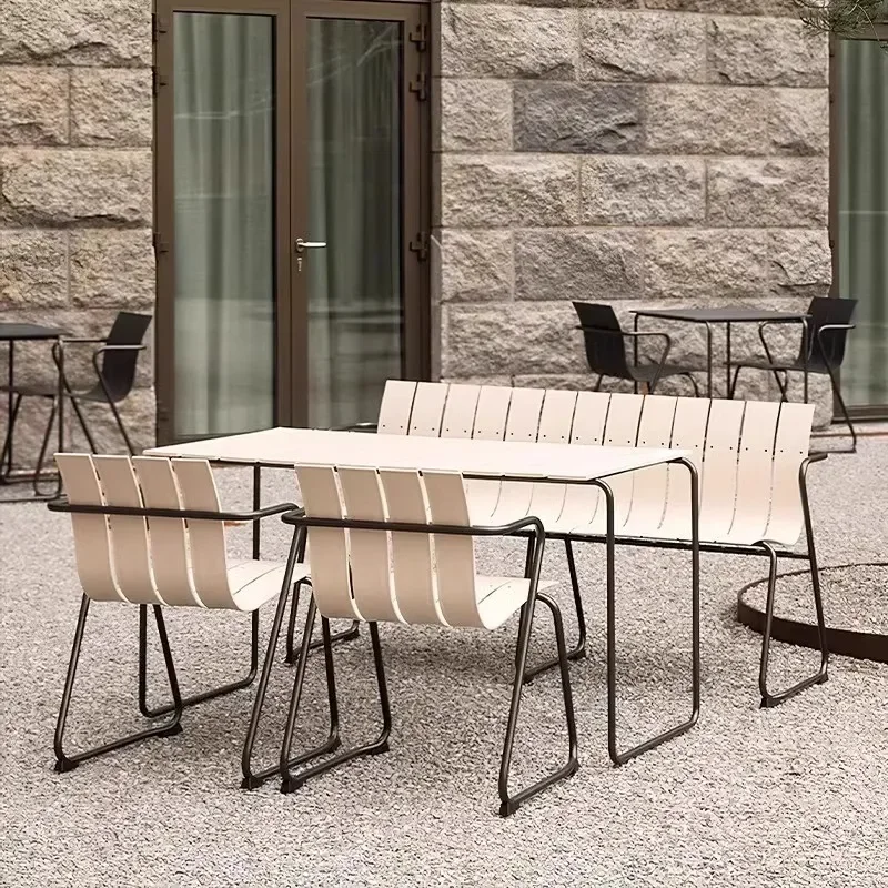 Outdoor Courtyard Open Air Table and Chair Set Camping Dining Furniture for Garden Landscape Patio Use Customizable Design