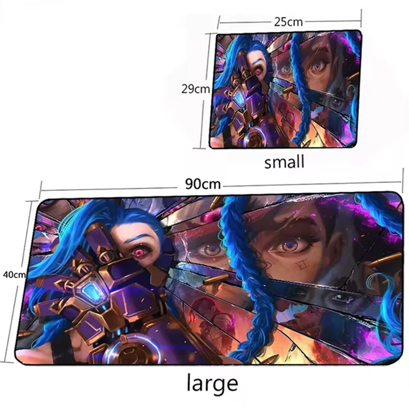 Alfombrillas de ratón Arcane Jinx de Anime, alfombrilla para teclado de PC VI 400x900mm, accesorios para juegos, alfombrillas para jugadores para LOL, alfombrilla grande para escritorio de oficina