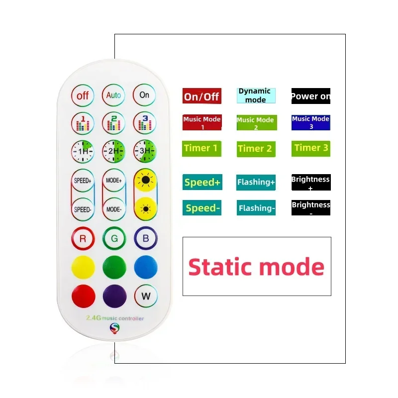 24Key 3Pin 2port Tuya Wifi Music Led RGBIC Controller 5-24V Music Sync Contoller Smart Life APP Party Light Dimmer for Led Light