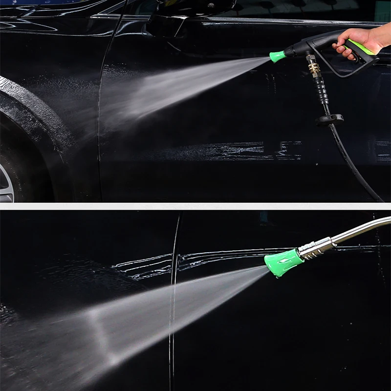 Car Wash Accessories Splash Proof  Stainless Steel Nozzle High Pressure Water Gun Nozzle Soft Rubber Sleeve Sector Nozzle