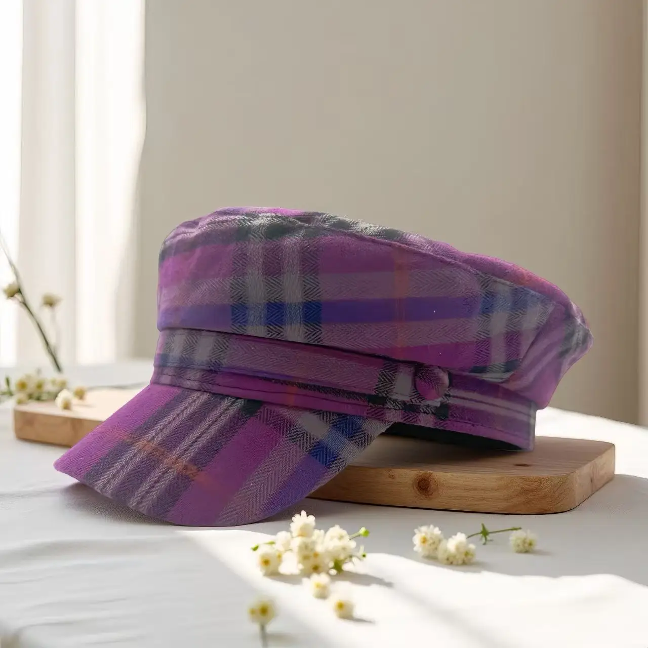 قبعة كابتن بنمط متقلب وردي من HongLuan وقبعات عسكرية للمرأة - إكسسوارات عسكرية عتيقة وقبعة للرجال