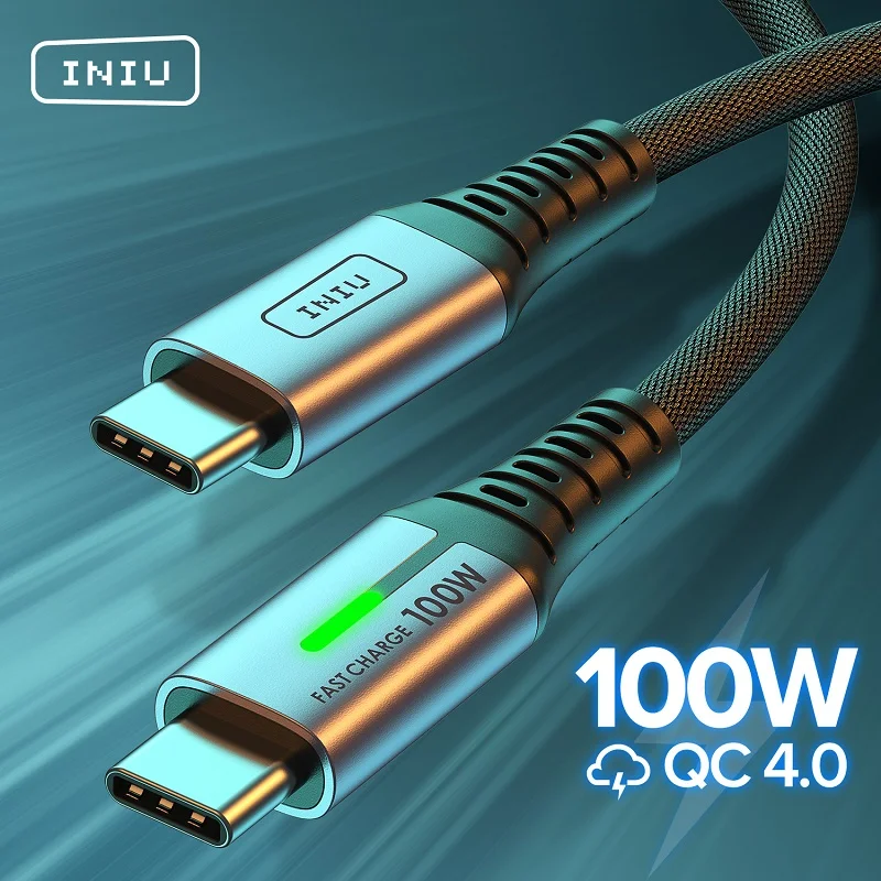 Кабель INIU PD 5A, 100 Вт, USB C на USB Type C, быстрая зарядка, зарядное устройство для телефона, шнур для передачи данных для Samsung, iPad Pro, MacBook, планшетов, LG, Google