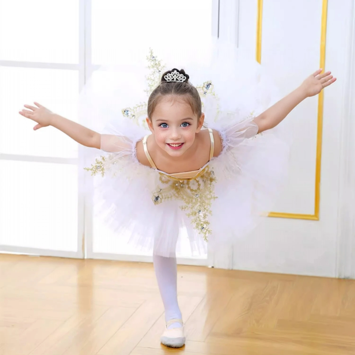 توتو البجعة البيضاء للأطفال ، توتو الباليه الاحترافي ، توتو طبق الفطيرة ، فستان حفلات الباليه ، زي رقص الأطفال