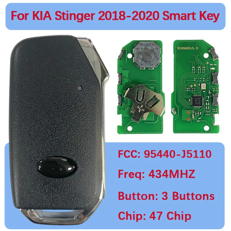 

CN051117 послепродажного обслуживания, 3 кнопки, умный дистанционный ключ FCC 95440-J5110, 47 чипов, 433 МГц, без ключа для Kia Stinger 2018-2020