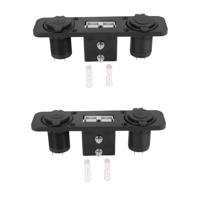 

2X Flush Mount Anderson Plug Socket Double USB Charger Socket Panel For Caravan Camper Boat Truck