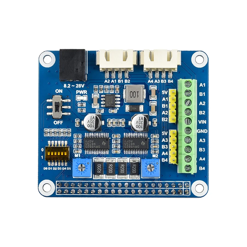 Stepper Motor HAT DRV8825 Drives Two Stepper Motors Up to 1/32 Microstepping for Raspberry Pi 4B 3B+ 3B Zero 2 W 1.3