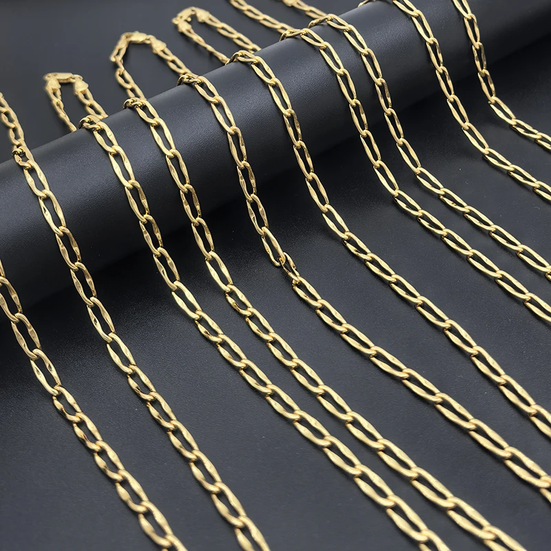 عقد ذهب 24 بوصة 4 ملم سلسلة فيجارو للرجال والنساء إكسسوارات مجوهرات عصرية