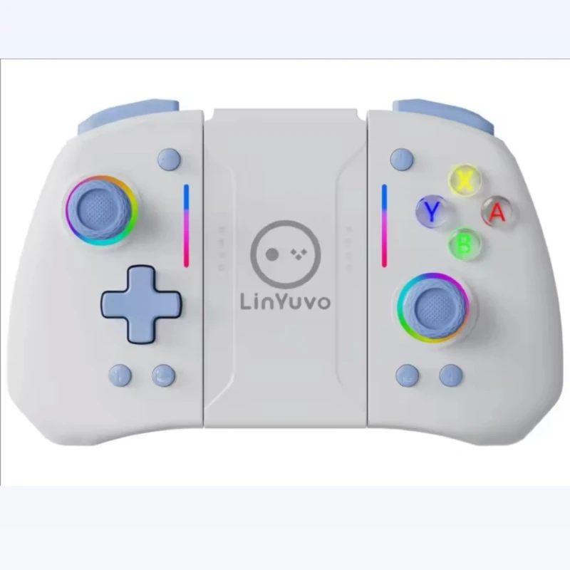 Linyuvo For Switch/OLED Split Bluetooth Controller Colorful RGB Light Belt Dual Motor Wireless Gaming Hand Low Latency