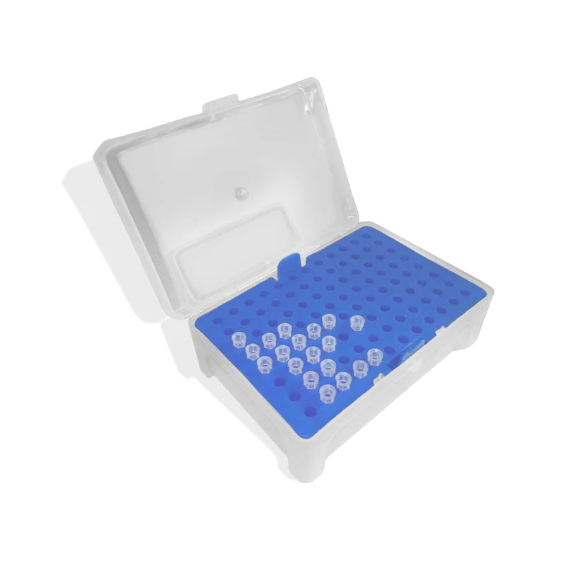 Laboratory Pipette Tip Box 10ul Micropipette Plastic Pipette Box 96 Positions Laboratory Pipettor Tip Holder Box