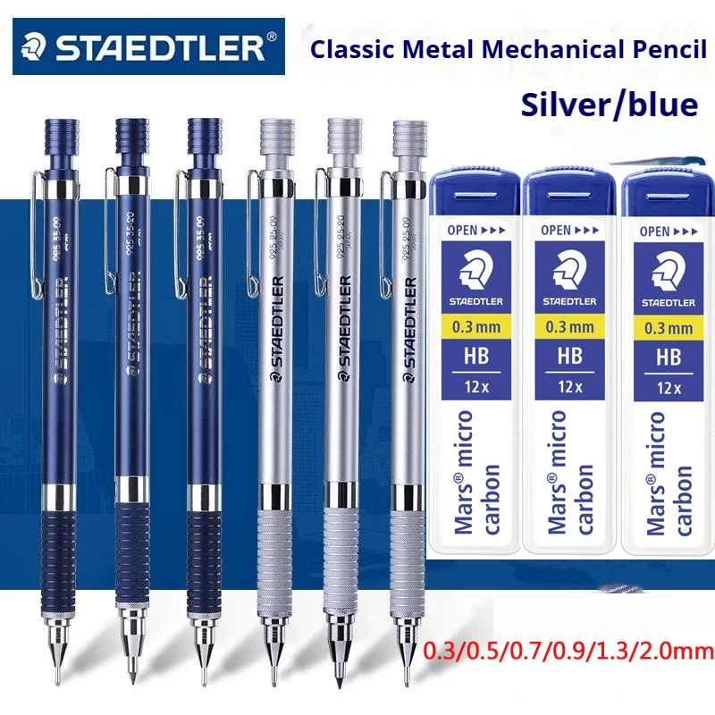 Staedtler 925 Aluminum Construction Mechanical Pencil,Multi-Size Shatter-Proof Lead Technology ForStudents,Artists,Professionals