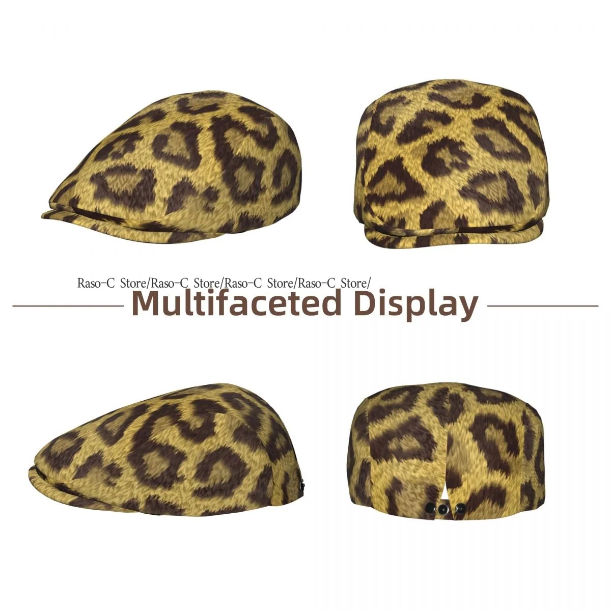 Spring Summer Adult Flat Cap Leopard Stains Background Unisex Newsboy Ivy Cap Light Thin Forward Beret Outdoor Hat