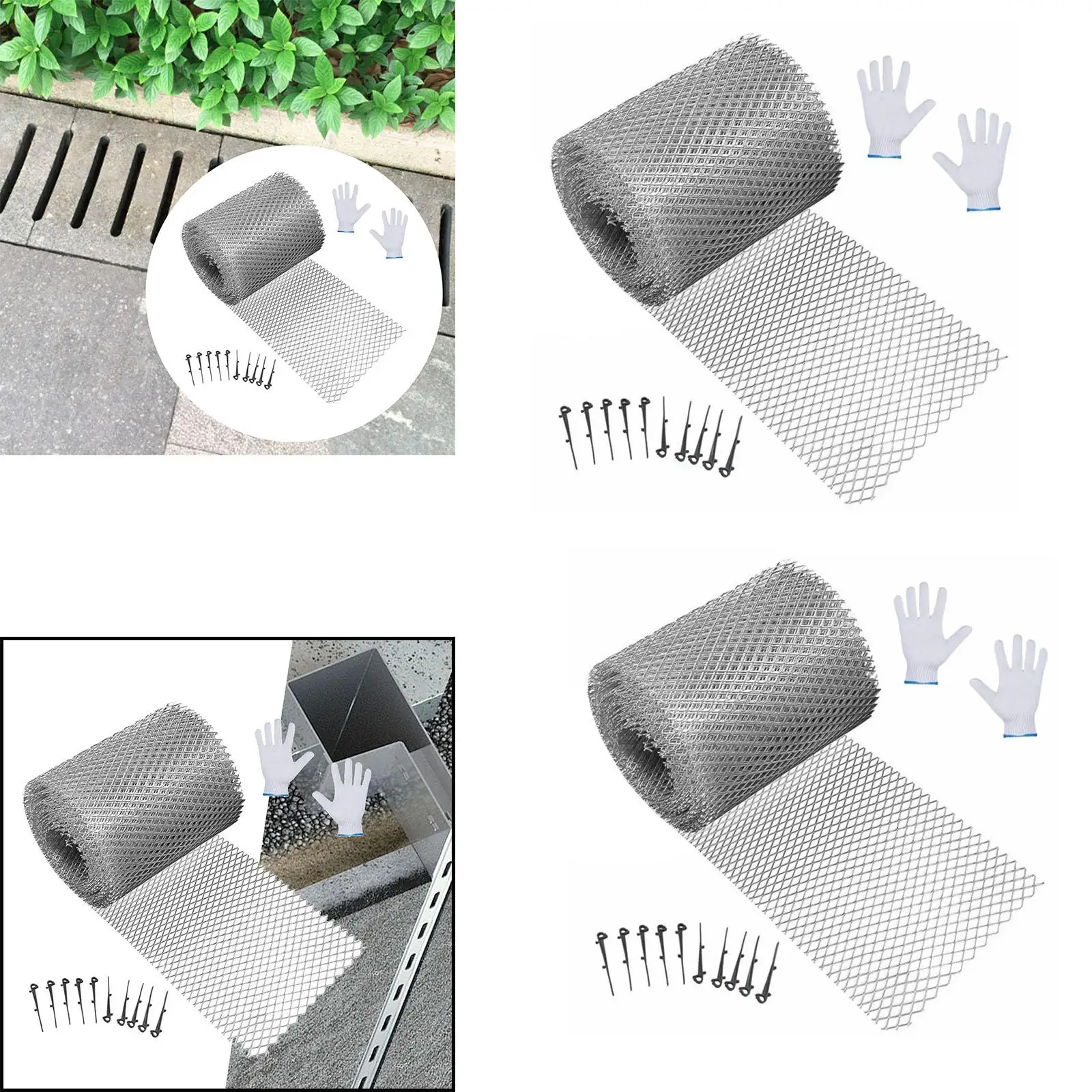 Drainage Ditch Filter Screen Aluminum Roof Gutter Protective Cover Rainwater Trough Gutter Leaf Guard Mesh Anti Clogging