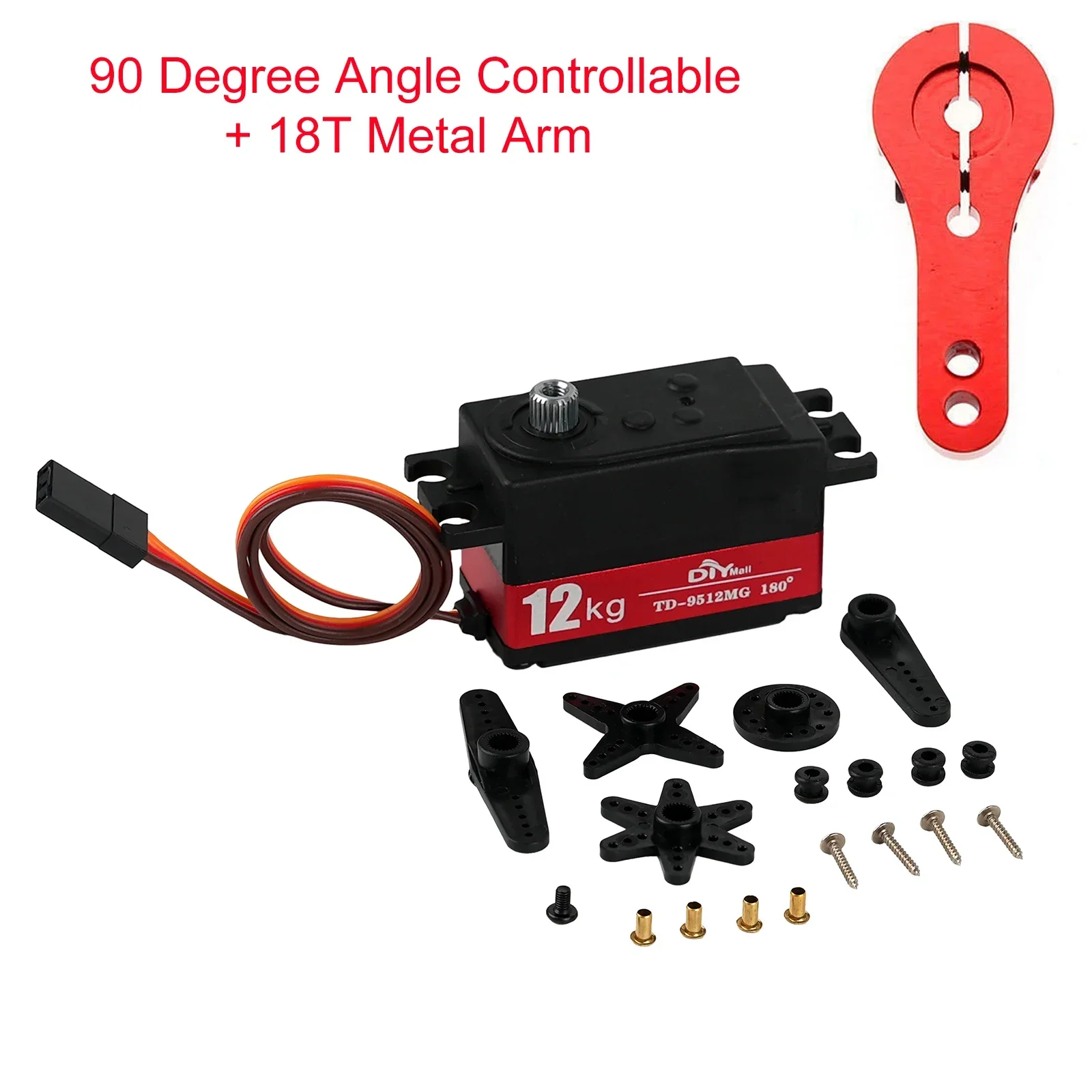 12 kg digitales Servo TD-9512MG Halbmetall 4,8 V-7,4 V Lenkgetriebe 180/270/360 Grad für RC Auto 1:8 1:10 Drift Car Flat Runner