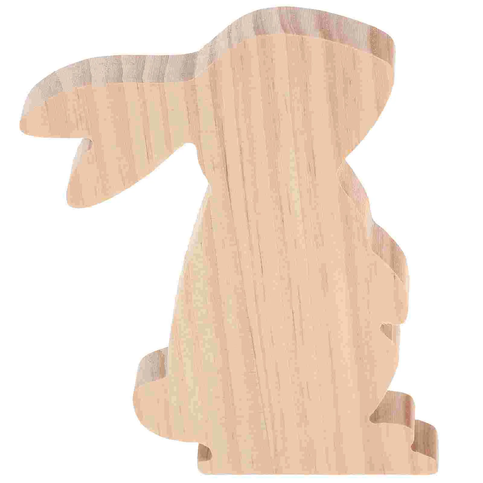 

Wooden Rabbit Ornament Toy DIY Bunny Cutouts Set Lovely Decor Tabletop Adorn Small Child