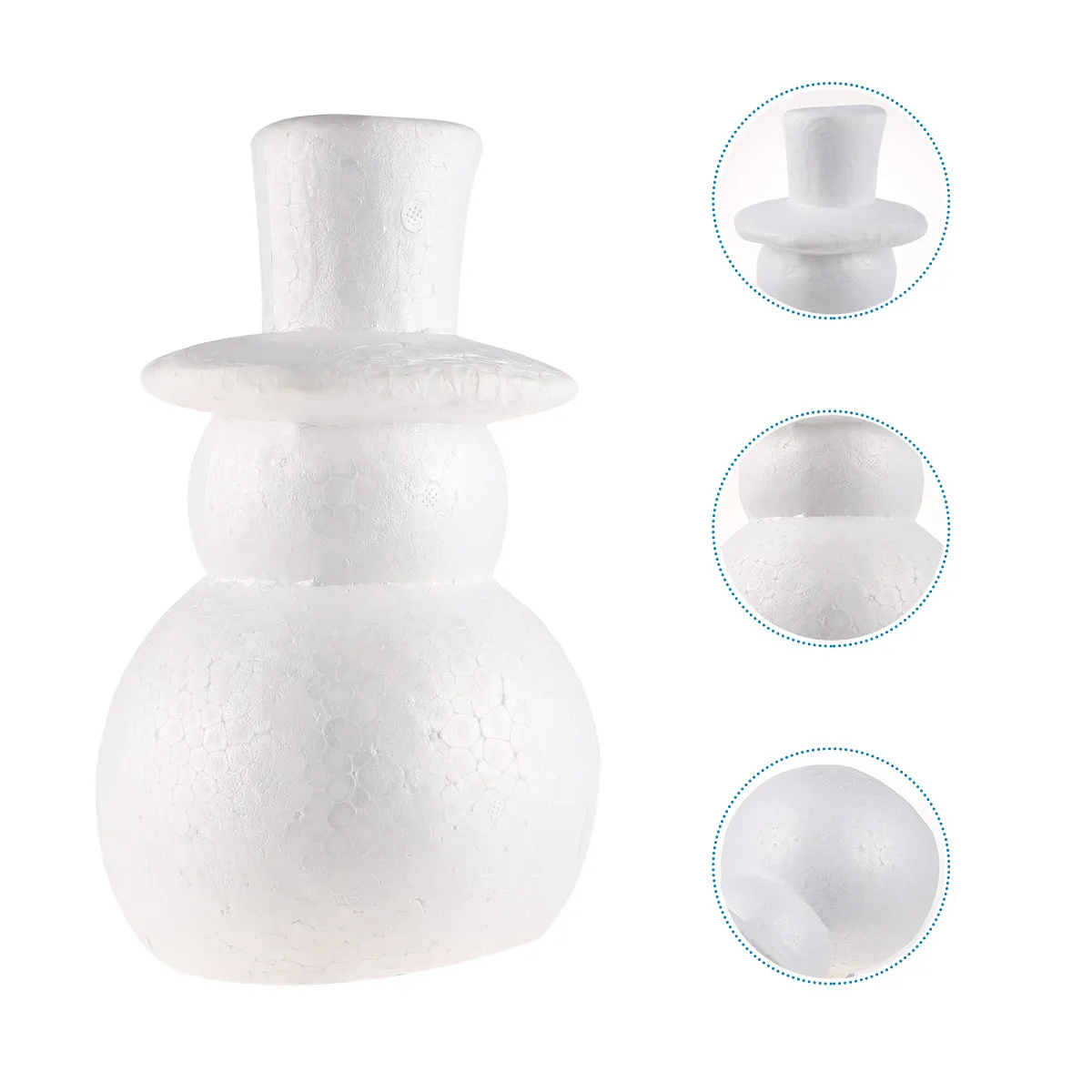 1Pcs Christmas Snowman DIY Kit Unfinished Foam Snowman Decor for Creativity Development Festive Home Party Garden Bar Use