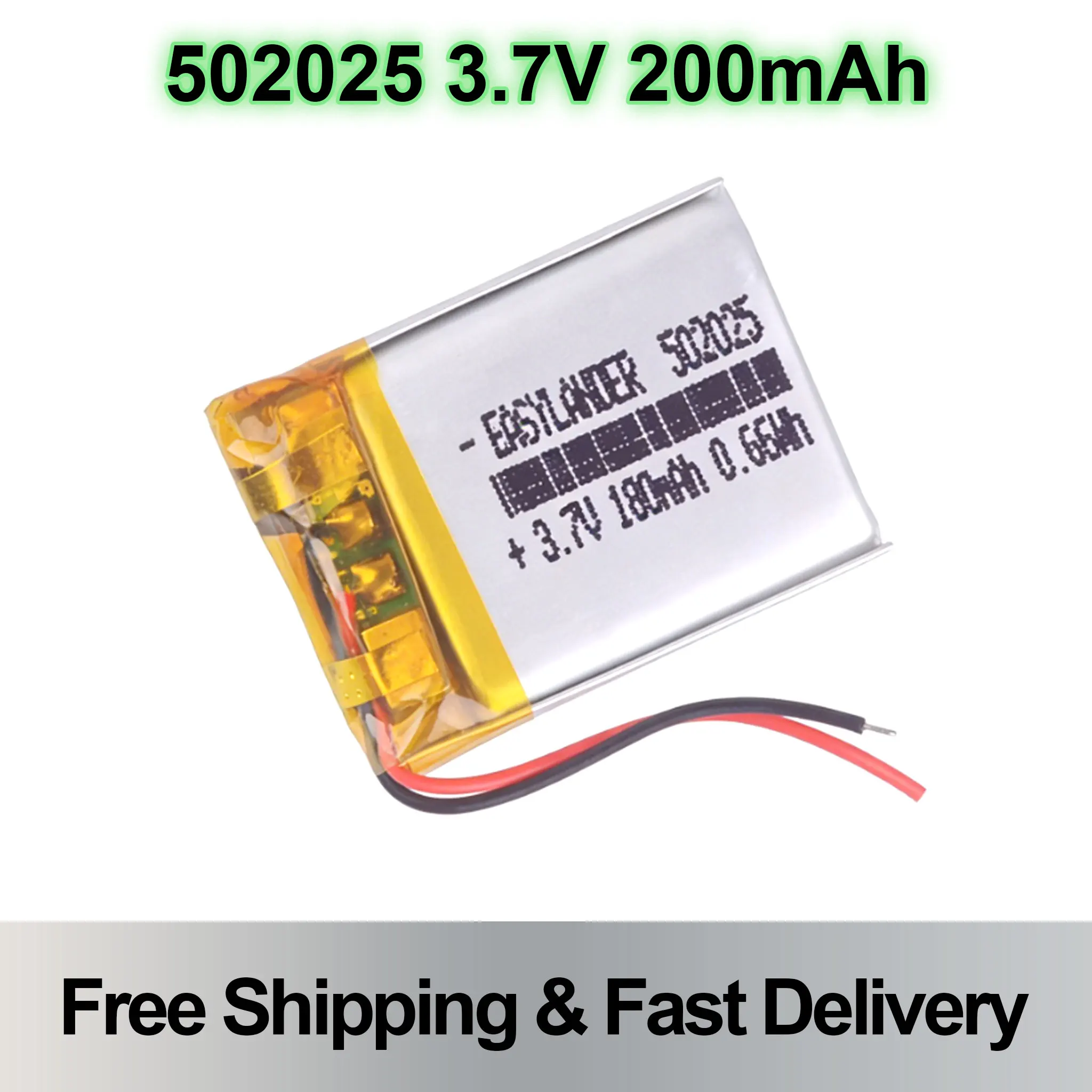 

3.7V 200mAh 502025 Rechargeable Lithium Li-ion Polymer Lipo Battery For DVR Advocam FD Video Recorder Registrar