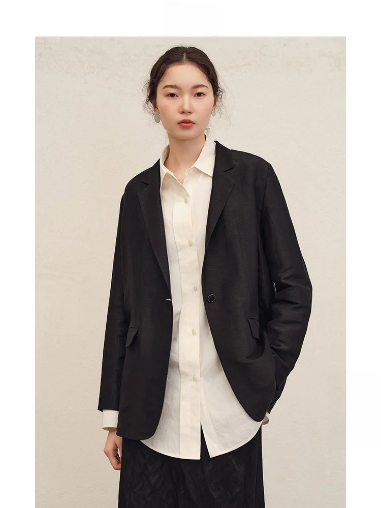 

Оригинальный шелковый льняной костюм Travel: женская элегантная верхняя одежда для повседневной носки весной, высококачественный, подлинный