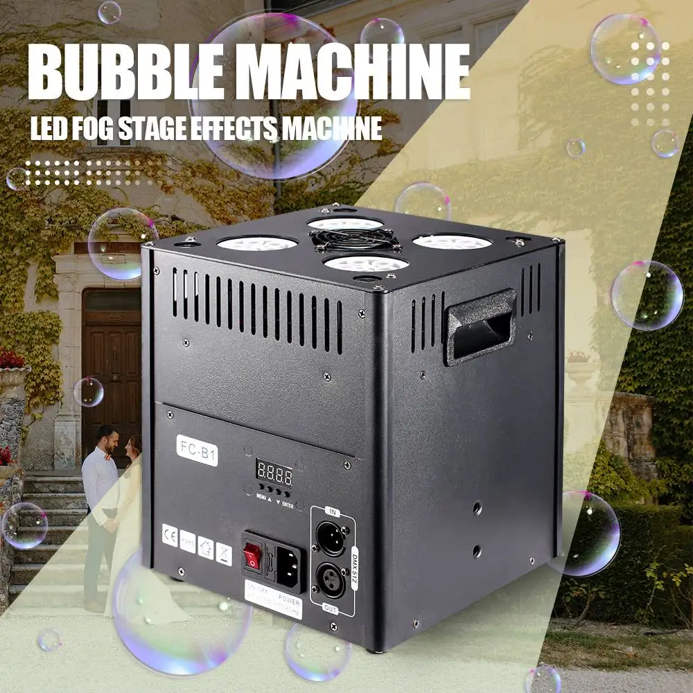 LED Fog Bubble Machine With DMX 512 Remote Control Special Stage Effect Disco Party Lights For DJ Nightclub Wedding