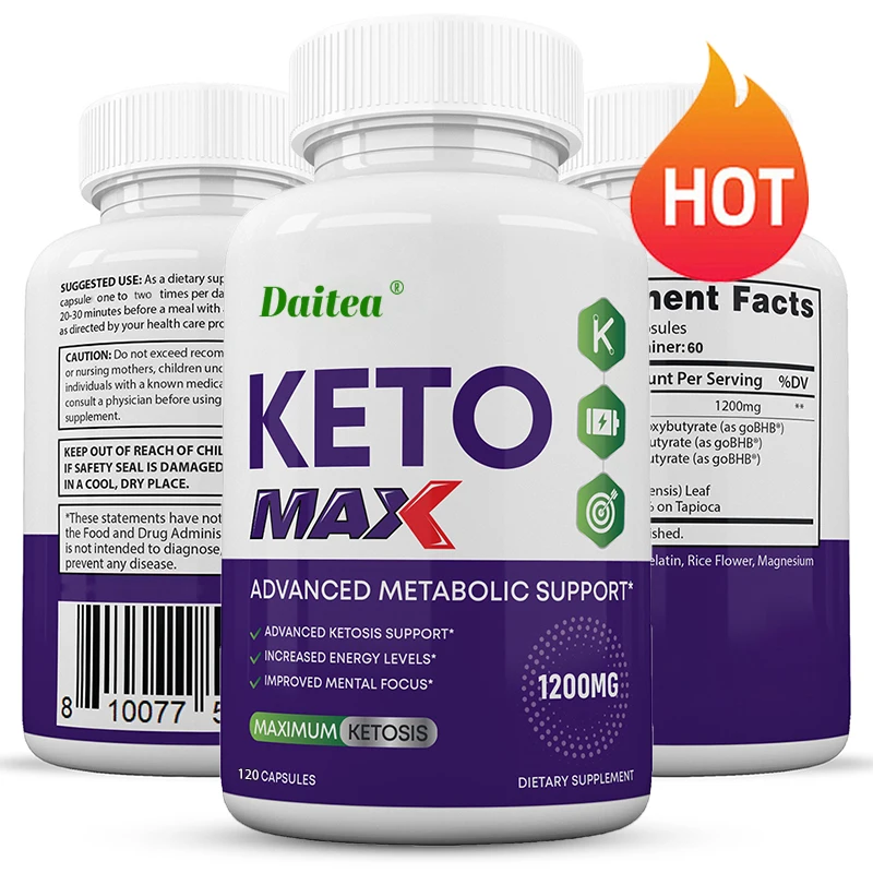 Keto BHB Exogenous Ketone Capsules with ACV & Green Tea Extract, Fat Burner, Detox, Weight Management & Appetite Suppressant