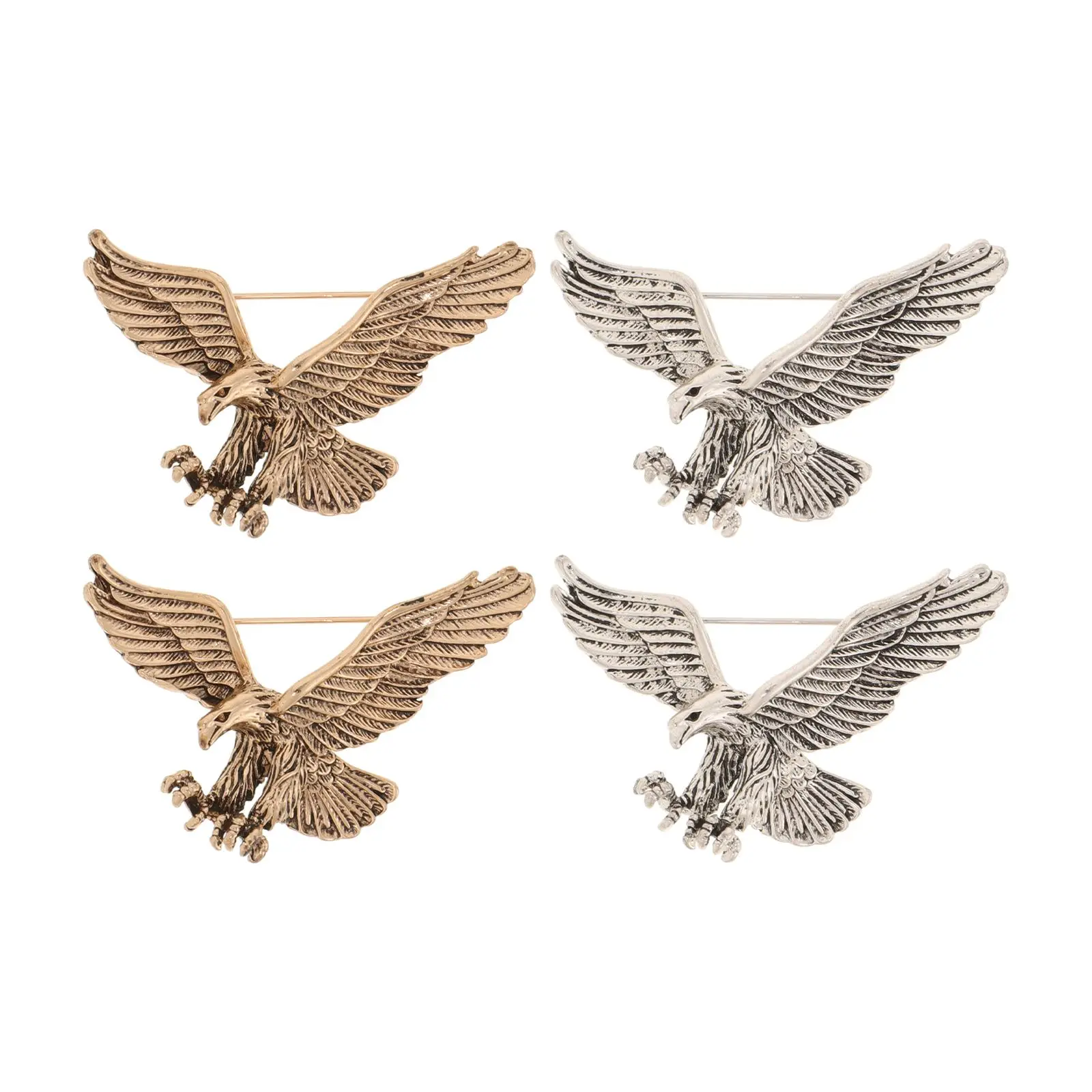 

4 Pcs Vintage Brooch Women Clothes Lapel Pin Metal for Eagle Breastpin Animal Enamel