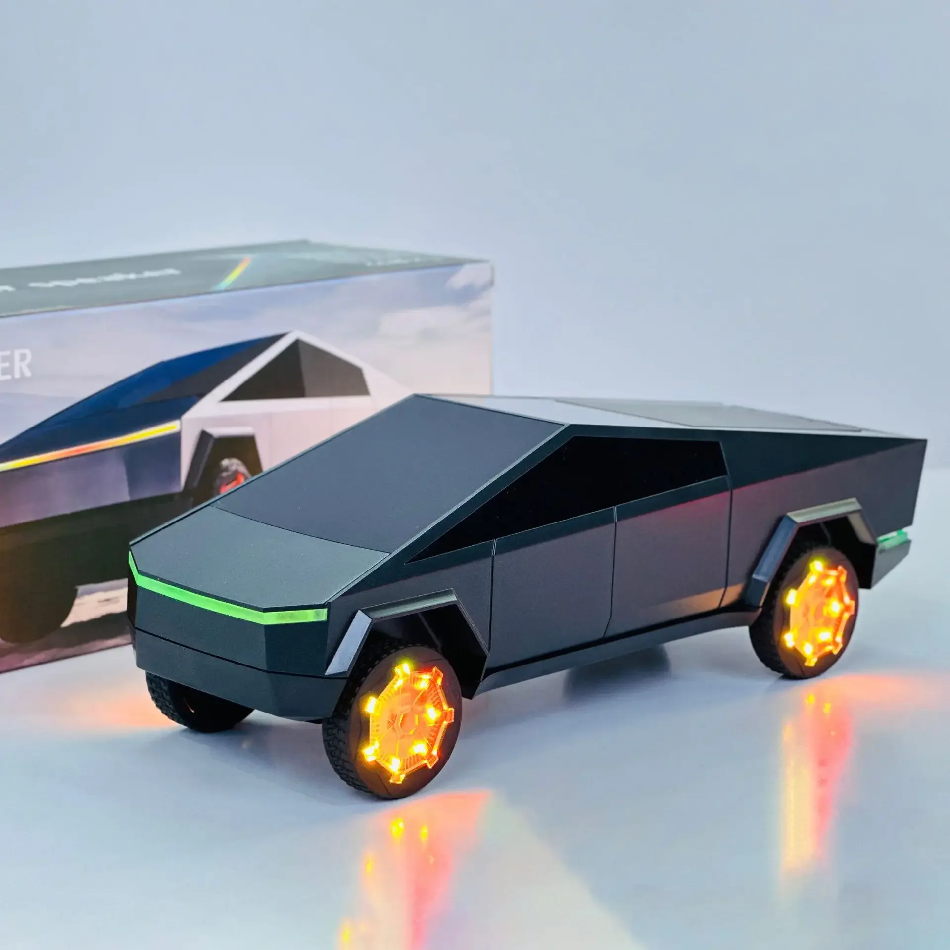 2024 Cybertruck Car Model Wireless Blue-tooth Speaker Stereo Sound Bass Woofer Hifi Music Active BT Gift Car Model Speakers Toy