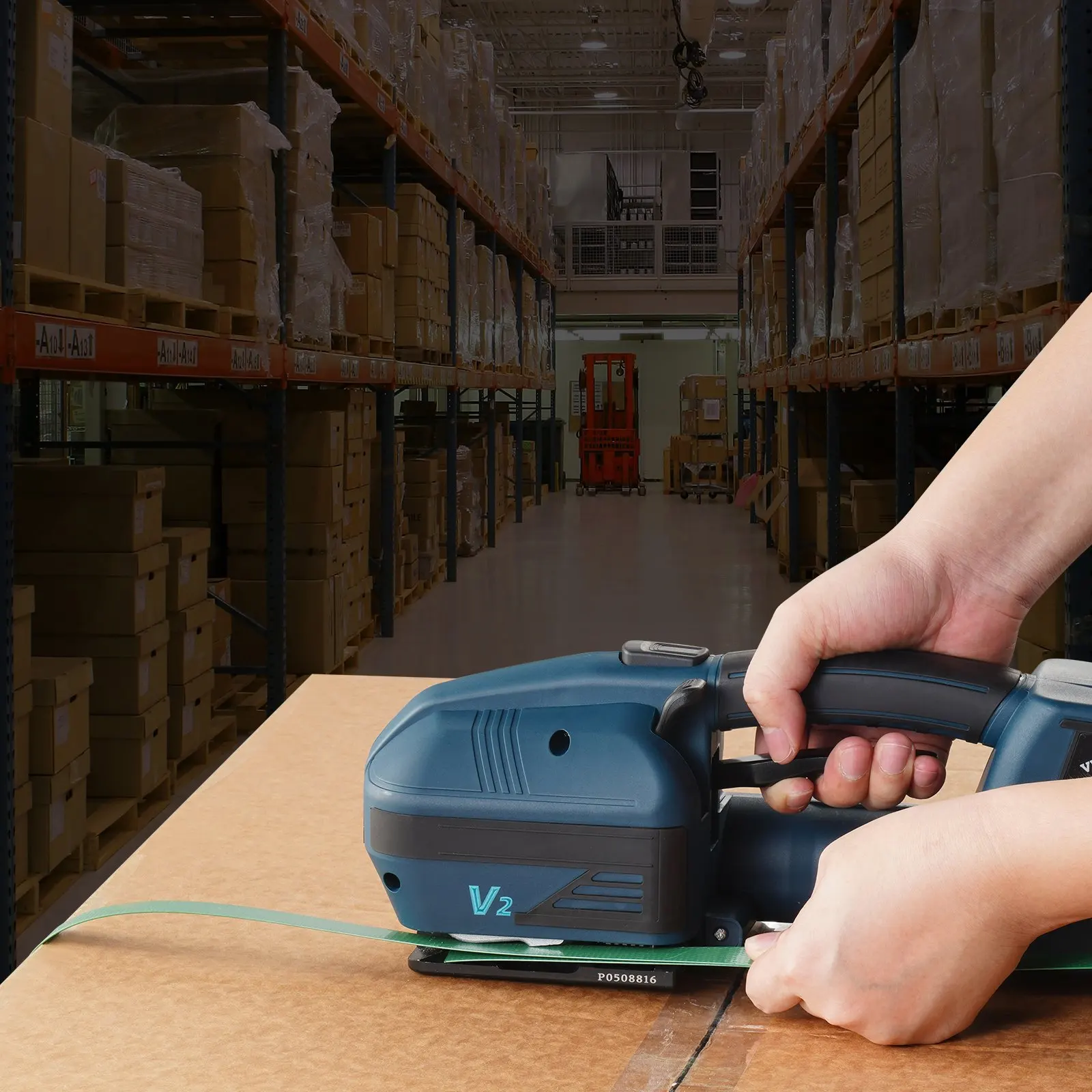 

Электрический стреппинг-инструмент для лент из ПП/ПЭТ шириной 0,35-0,63 дюйма, портативный, с цифровым дисплеем, 2 аккумулятора по 4000 мАч