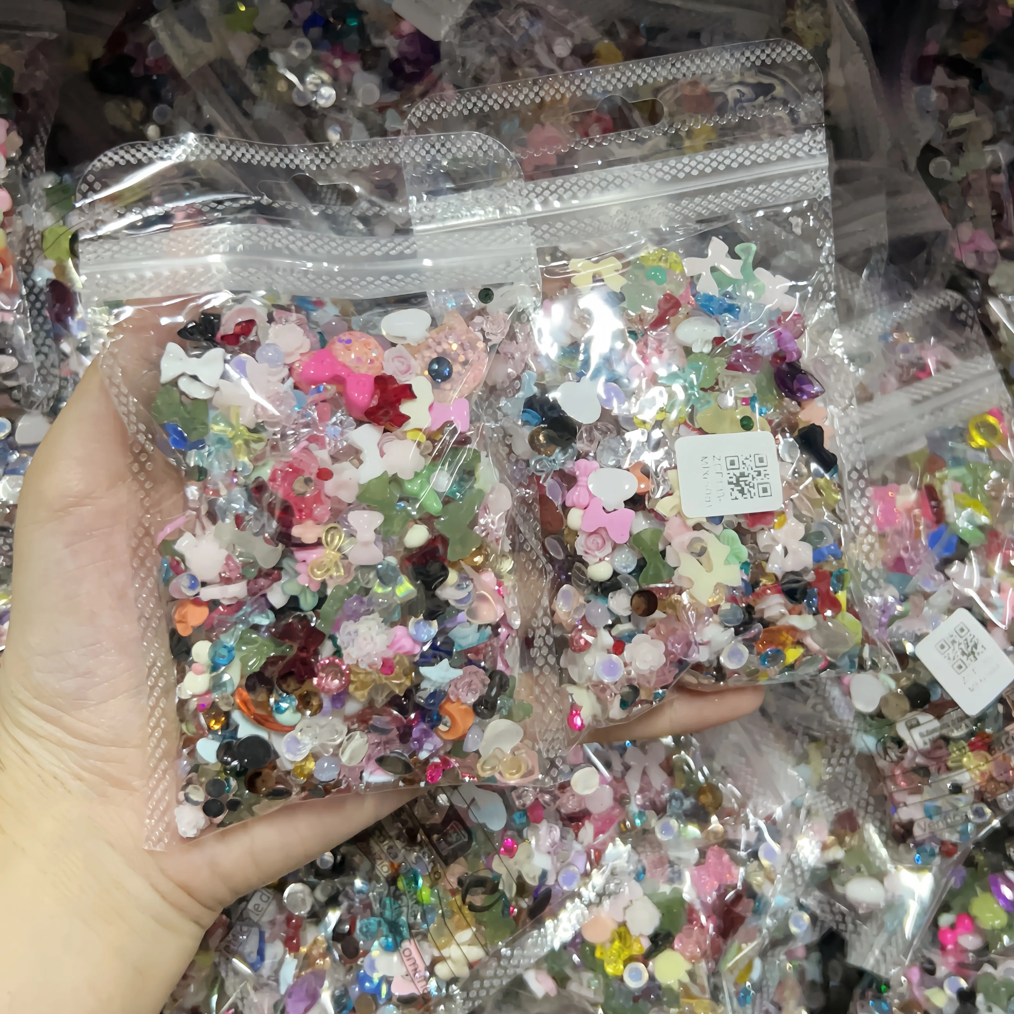 10000PCS Mix Flatback Round Diamond Mini Nail Rhinestones Random Color 3D Crystal Glass Nail Gems Stones Manicure Decorations ZC