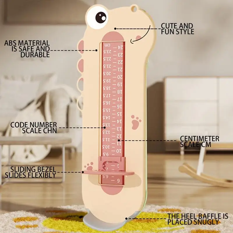 Dispositivo de medição para calçados infantis, Pés Sizer, Medidor de comprimento, Régua para sapatos, Suave