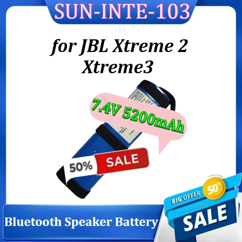 

SUN-INTE-103 2INR19/66-2 for JBL Xtreme 2 Xtreme3 Bluetooth Speaker Replacement Battery 7.4V 5200mAh Rechargeable Battery