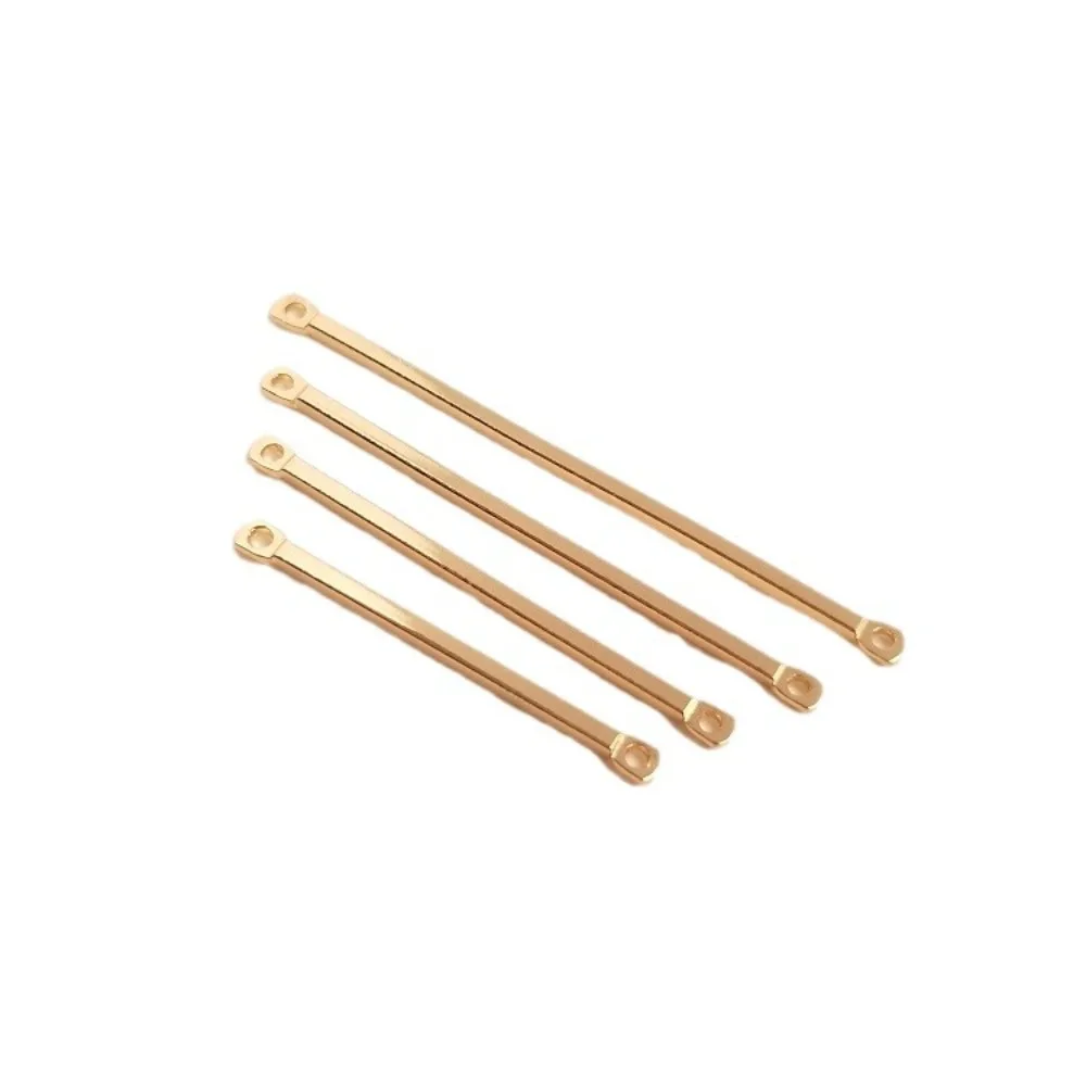 14K الذهب اللون الملحقات ثقب مزدوج ربط قضيب طويل أنبوب مربع مزدوج معلق DIY بها بنفسك اليدوية عصا الأذن مجوهرات المواد