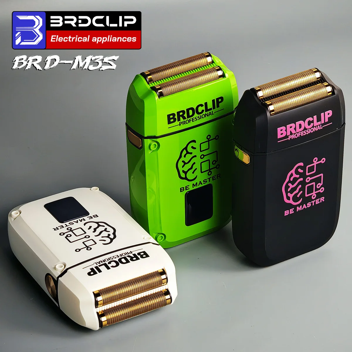 

BRDCLIP M3S 8200 об/мин электробритва парикмахерская финишер USB беспроводной триммер для бороды волос плавающий нож с двойной головкой машина для резки