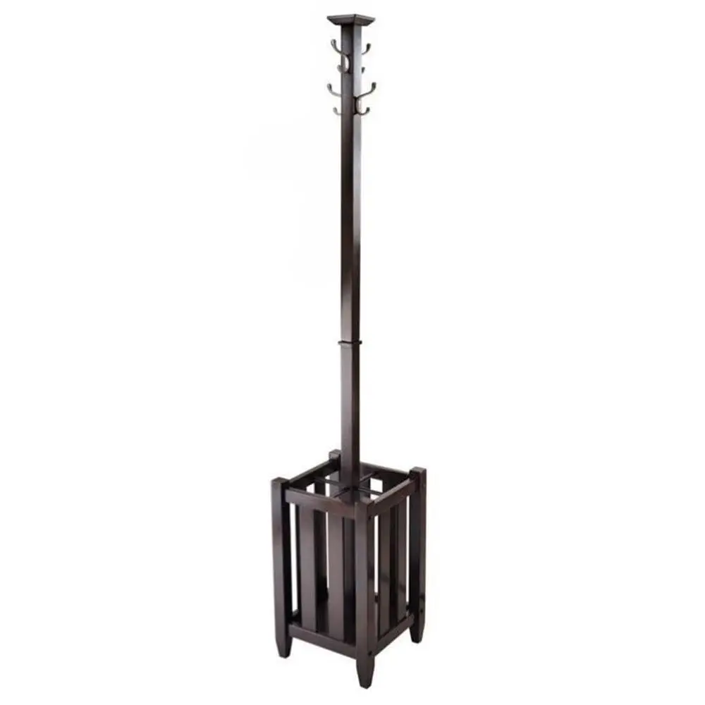 Solid Wood Coat Tree Umbrella Rack 71.52
