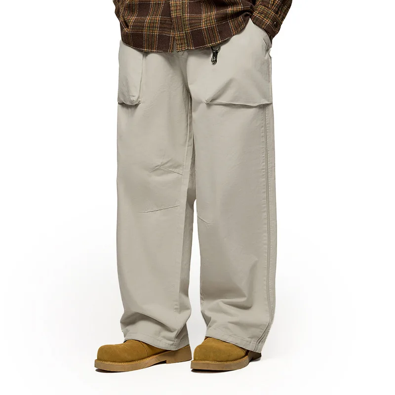 

Men's Clothing Solid Color Thick Dense Three-Dimensional Bag Cargo Pants 2025 Autumn New Casual And Handsome Straight Pants E44T