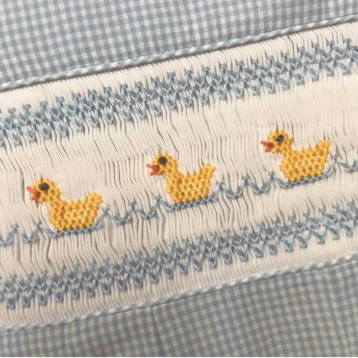 0-6Y Baby Boy Summer Yellow Ducks Handmade Embroidery Smocked Blue Plaid Romper for Party Birthday Holiday A158