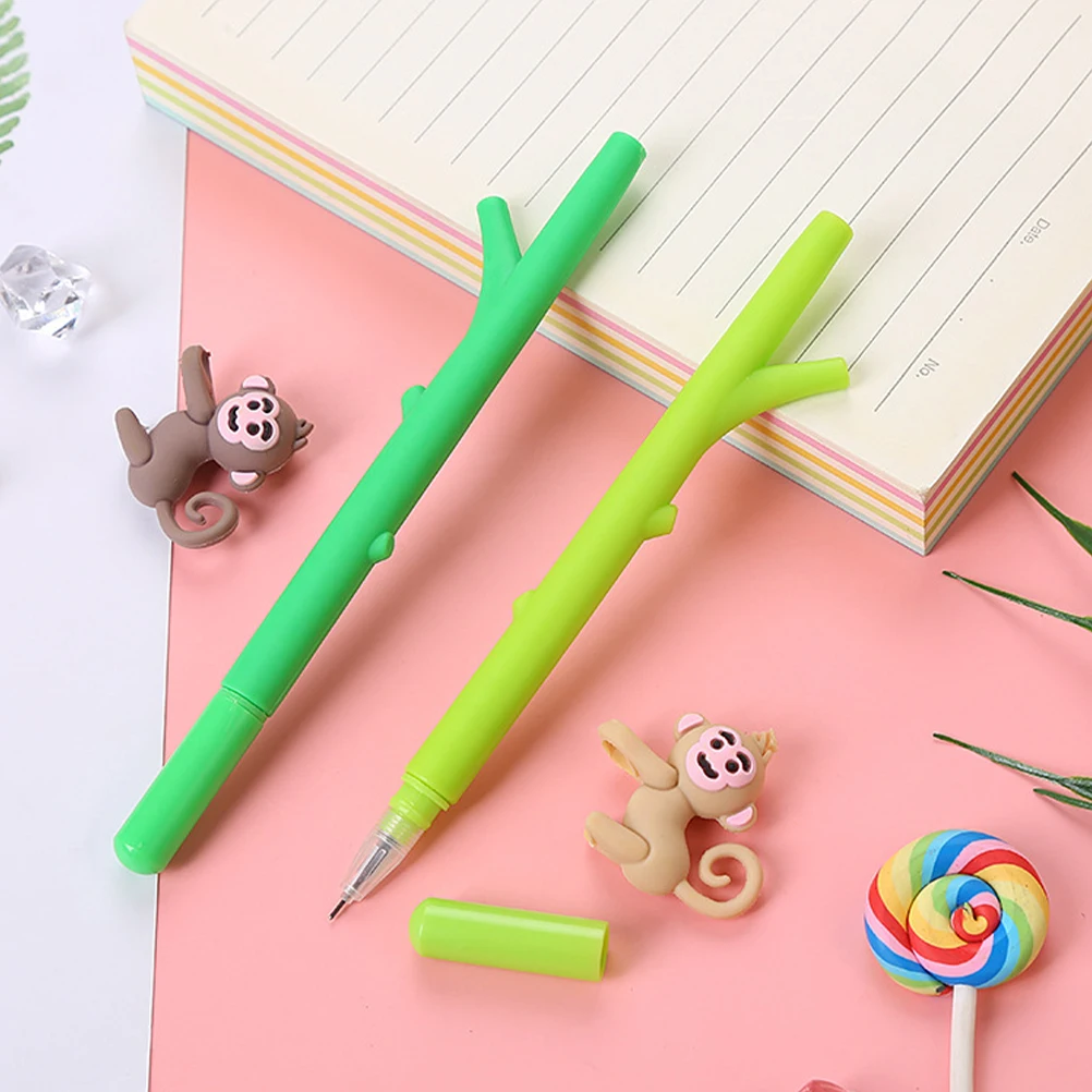 

6 Pcs Monkey Pen Birthday Animal Pens Pencil Black Bulk Banana Best for Smooth Writing Office