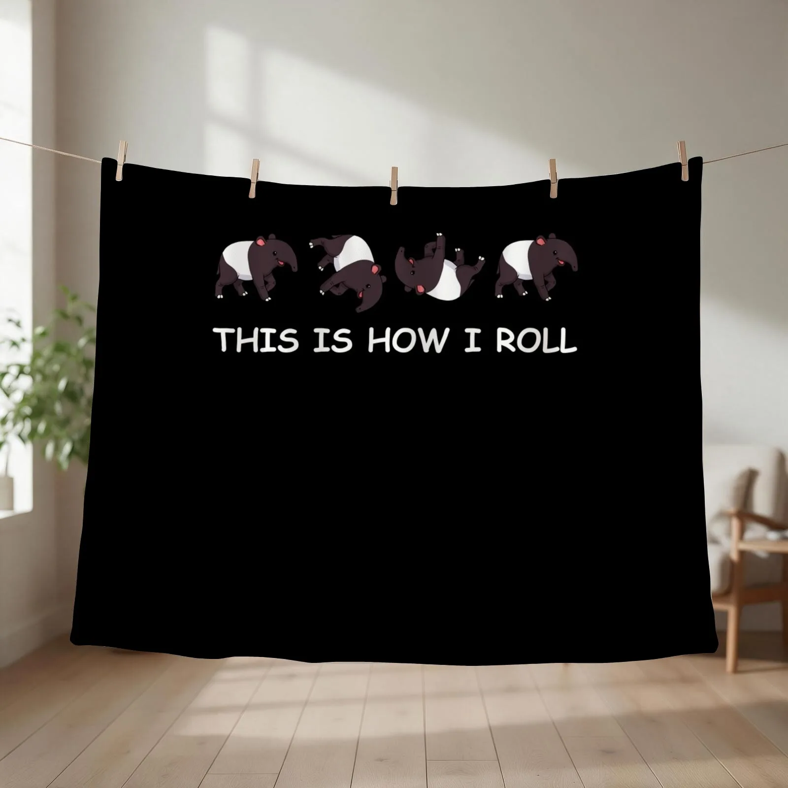 This Is How I Roll Funny Tapir Shirt Women Men Tapir Throw Blanket couch cozy soft plush fuzzy picnic outdoor blanket