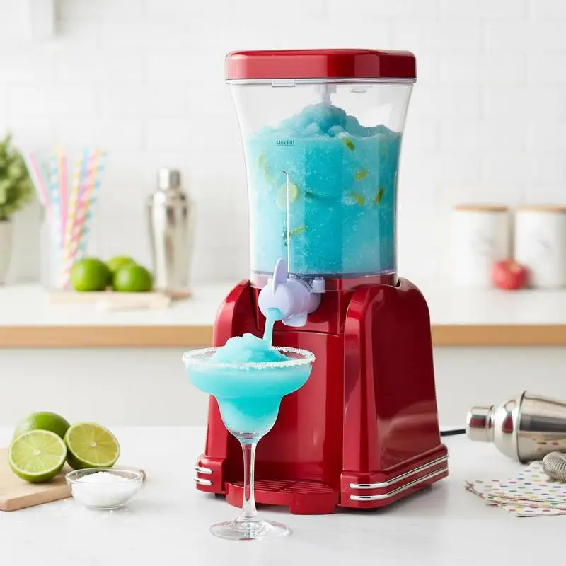 

Frozen Drink Maker 32oz Tank For Home DIY, Kids' Parties, Kitchen Countertop, Food-grade Materials Red Slushie Smoothie Margarita Machine