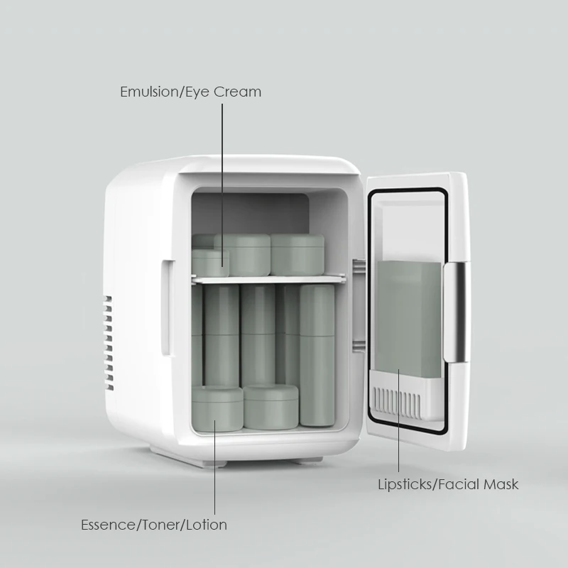 Mini refrigerador 2025 Premium 12V/220V 4L - Refrigerador cosmético portátil (alimentación dual AC/DC, compacto y de ahorro de energía)