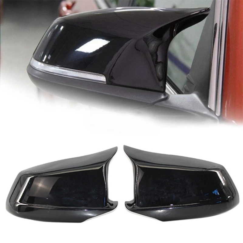 2X Black Mirror Covers Fit For Bmw 5 Series F10/F11/F18 Pre-Lci 11-13 Mirror Caps Replacement Side Mirror Caps