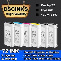 For HP 72 Compatible Ink Cartridge hp72 For HP DesignJet T770 T790 T1120 T1200 T1300 T620 T610 T1100 T2300 printer dye ink 130ml