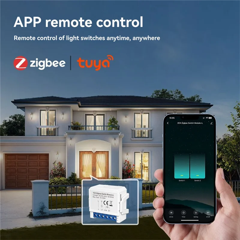 Модуль умного одинарного пожарного переключателя Tuya Zigbee 3,0, двустороннее управление, поддержка голосового управления, домашняя автоматизация «сделай сам», 2 группы