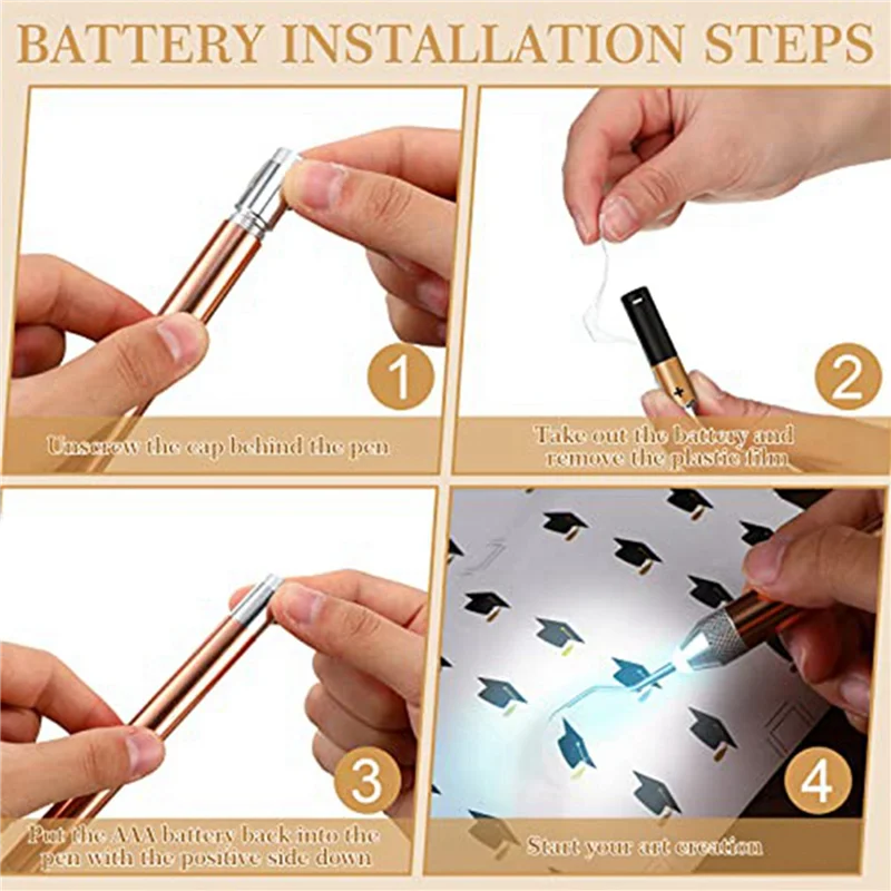 

AB47-6 шт. инструменты для прополки винила со светодиодной подсветкой, набор булавок, ручка для прополки, ручка для прополки, пинцет для рукоделия, инструменты для булавок